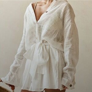 NWT Sabo Orazio White Oversized Linen Dress - missing belt!